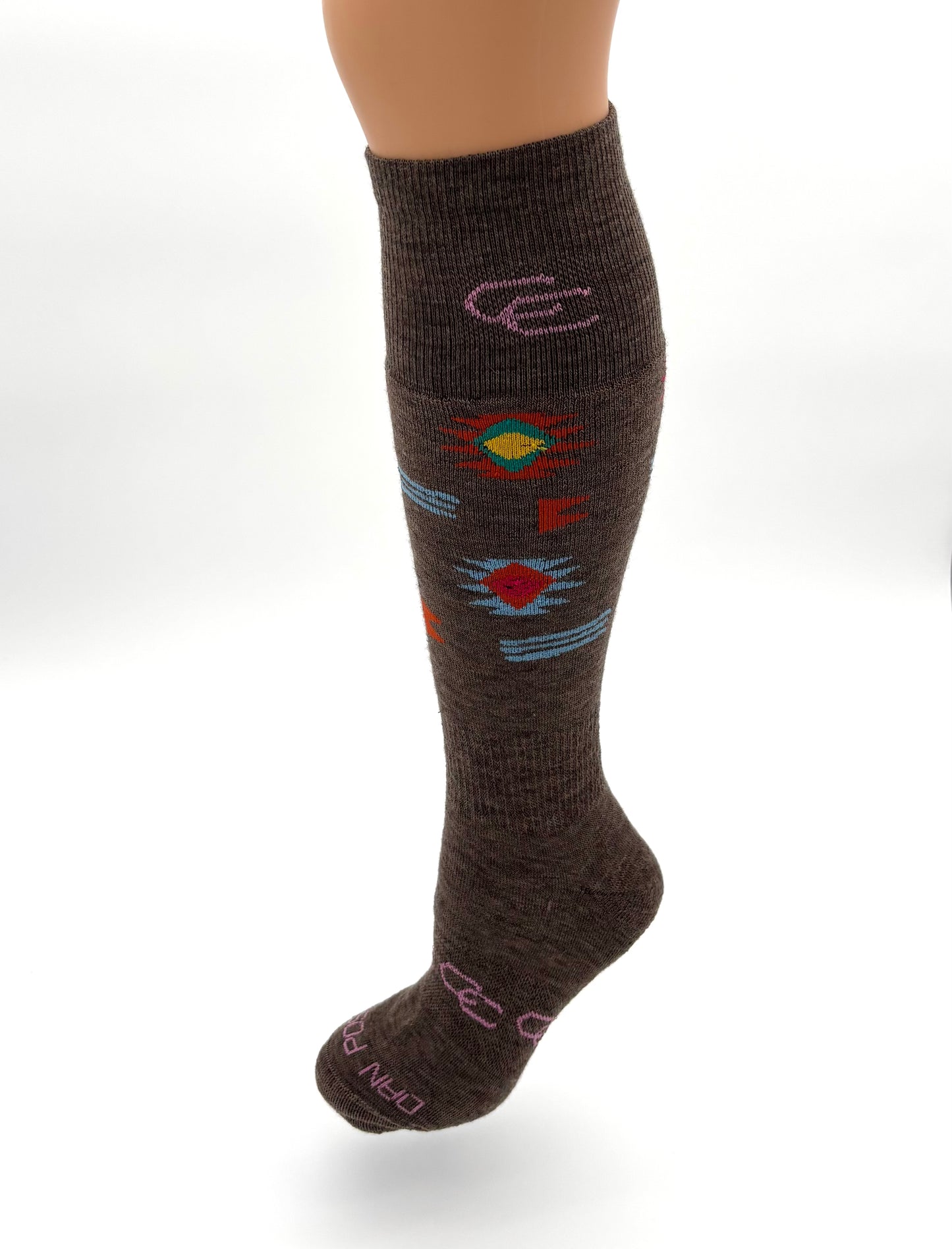 Lightweight Merino Wool Native Pattern Cowgirl Boot Sock (1 Pair)