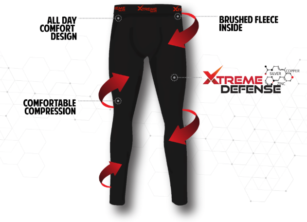 MLF Comfortable Compression Brushed Fleece Base Layer Pants