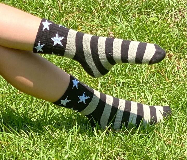 USA Flag Sock (Black & White)