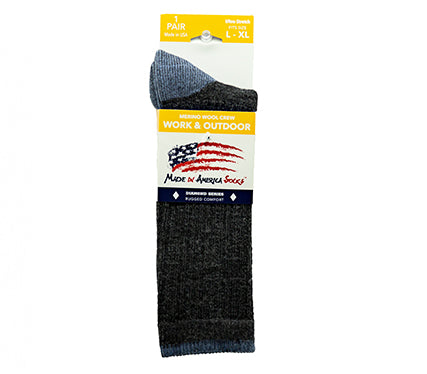 Merino Wool Crew - Charcoal / Denim - (1 Pair)