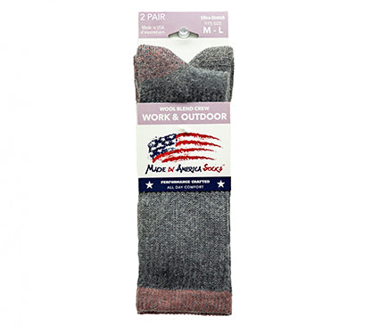 Premium Wool Blend Crew — Charcoal / Bean Taupe / Marsala - (1 Pair)