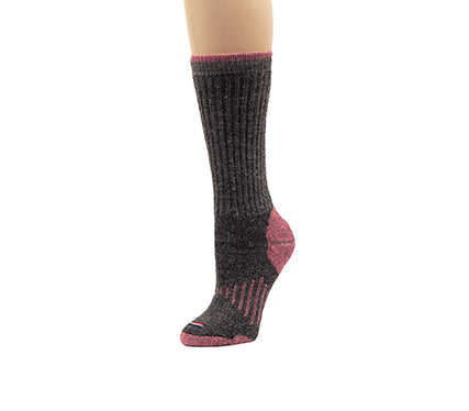 Merino Wool Crew - Gray / Bobby Pink - (1 Pair)