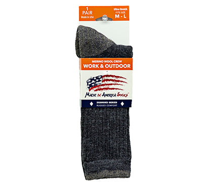 Merino Wool Crew - Charcoal / Bean Taupe - (1 Pair)