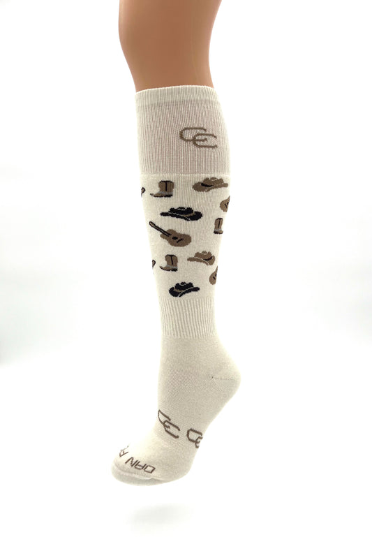 Over the Calf Guitar Pattern (1 Pair)