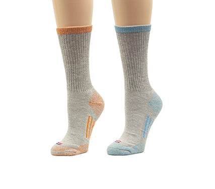 Wool Blend Crew — Gray / Colombia Blue / Beachfire - Sock Size M/L - Shoe Size - 4 to 11