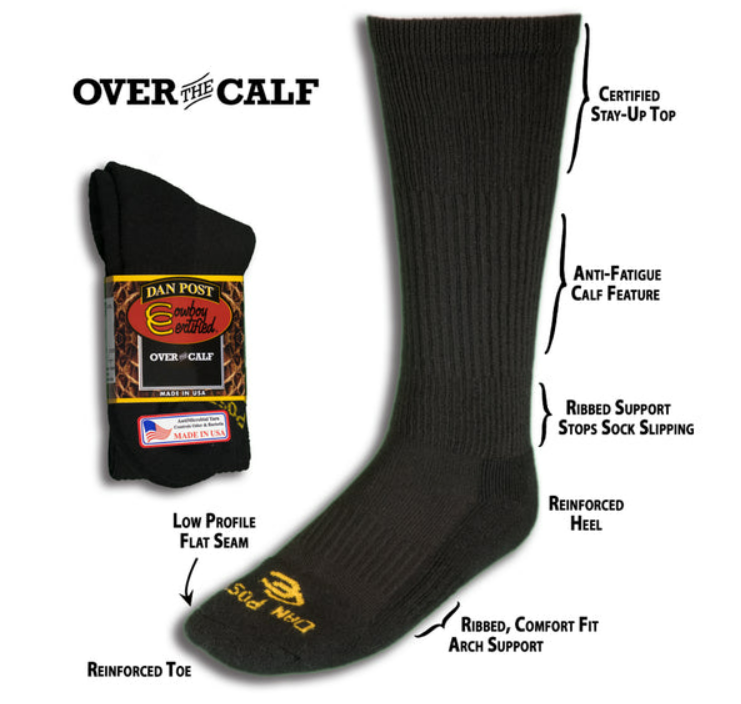 Cotton Blend Over-The-Calf Boot Compression Sock (1 Pair)